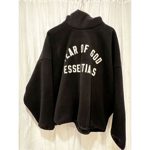 Fear of God Essentials Men's Black Brushed Hoodie Sweatshirt Top Size Large NWOT - Picture 5 of 11